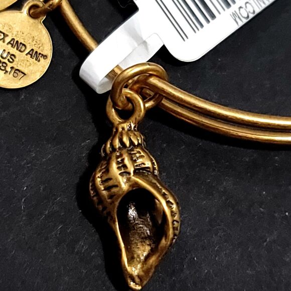 Alex And Ani Gold Conch Shell Charm Bangle - Picture 8 of 8